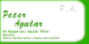 peter agular business card